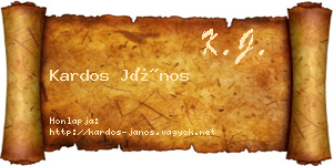 Kardos János névjegykártya